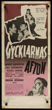7f203 NAKED NIGHT Swedish stolpe '53 Ingmar Bergman classic, pretty Harriet Andersson!