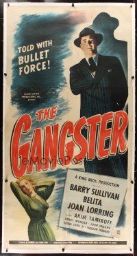 7g148 GANGSTER linen 3sh '47 Barry Sullivan, sexy Belita, film noir told with bullet force!