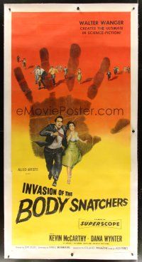 7g152 INVASION OF THE BODY SNATCHERS linen 3sh '56 classic horror, the ultimate in science-fiction!