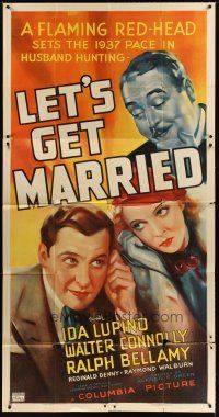 7g068 LET'S GET MARRIED 3sh '37 cool art of flaming red-head Ida Lupino, who's husband hunting!