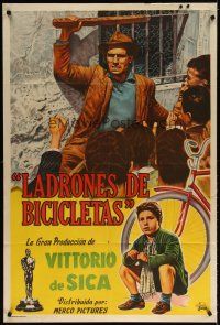7g084 BICYCLE THIEF Argentinean '50 Vittorio De Sica's classic Ladri di biciclette!