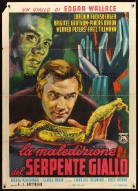 7g036 DER FLUCH DER GELBEN SCHLANGE Italian 1p '63 from Edgar Wallace's The Yellow Snake, cool art!