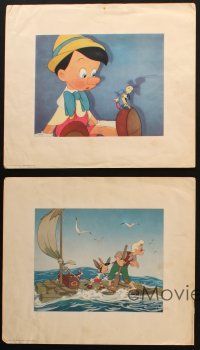 7g032 PINOCCHIO set of 4 13x15 art prints '39 Disney, four great cartoon animation scenes!