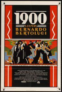 7h016 1900 1sh '77 Bernardo Bertolucci, Robert De Niro, cool Doug Johnson art!