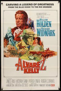 7h044 ALVAREZ KELLY 1sh '66 renegade adventurer William Holden & reckless Colonel Richard Widmark
