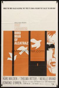 7h095 BIRDMAN OF ALCATRAZ 1sh '62 Burt Lancaster in John Frankenheimer's prison classic!