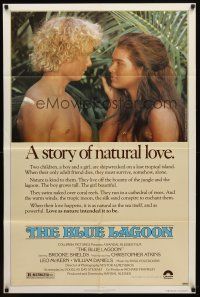 7h112 BLUE LAGOON 1sh '80 sexy young Brooke Shields & Christopher Atkins!