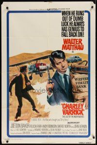 7h156 CHARLEY VARRICK 1sh '73 Walter Matthau, Joe Don Baker, Don Siegel crime classic!