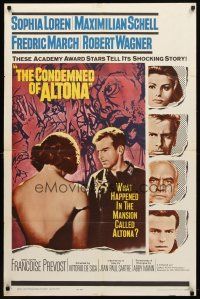7h180 CONDEMNED OF ALTONA 1sh '63 Sophia Loren, Maximilian Schell, Fredric March, Robert Wagner