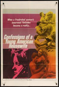 7h181 CONFESSIONS OF A YOUNG AMERICAN HOUSEWIFE 1sh '78 sexy images of couple making love!