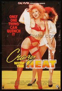 7h194 CRAZY WITH THE HEAT 1sh '86 sexy Joanna Storm, Ron Jeremy, only one thing can quench it!