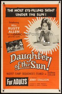 7h216 DAUGHTER OF THE SUN 1sh '62 Herschell Lewis, Miss Rusty Allen, nudists!