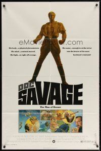 7h255 DOC SAVAGE 1sh '75 Ron Ely is The Man of Bronze, written by George Pal!