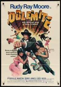 7h258 DOLEMITE 1sh '75 D'Urville Martin, Lady Reed, best art of brain-blasting Rudy Ray Moore!