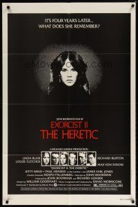7h308 EXORCIST II: THE HERETIC 1sh '77 Linda Blair, John Boorman's sequel to Friedkin's movie!