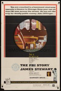 7h321 FBI STORY 1sh '59 Mervyn LeRoy directed, detective Jimmy Stewart & Vera Miles!