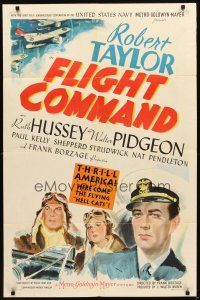 7h340 FLIGHT COMMAND style D 1sh '40 pilot Robert Taylor, Ruth Hussey, Walter Pidgeon!