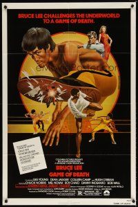 7h375 GAME OF DEATH 1sh '79 Bruce Lee, cool Bob Gleason martial arts artwork!