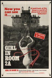 7h386 GIRL IN ROOM 2A 1sh '73 Daniela Giordano, bound woman in bondge horror sex thriller!
