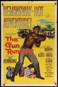7h407 GUN RUNNERS 1sh '58 Audie Murphy, directed by Don Siegel, written by Ernest Hemingway!