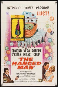 7h417 HANGED MAN 1sh '65 Don Siegel, Robert Culp, scary clown artwork!