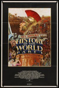 7h432 HISTORY OF THE WORLD PART I 1sh '81 artwork of Roman soldier Mel Brooks by John Alvin!