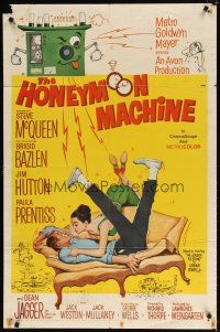 7h437 HONEYMOON MACHINE 1sh '61 young Steve McQueen has a way to cheat the casino!
