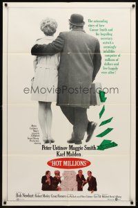 7h447 HOT MILLIONS 1sh '68 Peter Ustinov embezzles, Maggie Smith bedazzles!