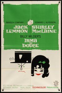 7h471 IRMA LA DOUCE style B 1sh '63 Billy Wilder, great art of Shirley MacLaine & Jack Lemmon!