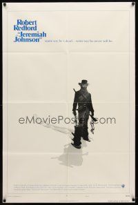7h484 JEREMIAH JOHNSON style C 1sh '72 cool image of Robert Redford, directed by Sydney Pollack!