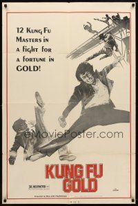 7h507 KUNG FU GOLD 1sh '75 Shuang long tu hu, Kung Fu Masters in a fight for a fortune in gold!