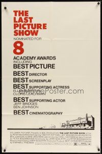 7h519 LAST PICTURE SHOW award nominations 1sh '71 Peter Bogdanovich, Jeff Bridges & Cybill Shepherd