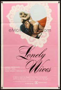 7h536 LONELY WIVES 1sh '73 German sexploitation, what makes them do it, they need action!