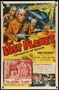 7h542 LOST PLANET chapter 5 1sh '53 Judd Holdren, sci-fi serial, cool art, The Atomic Plane!