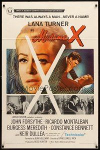 7h564 MADAME X 1sh '66 sexy Lana Turner always had a man, but never a name!