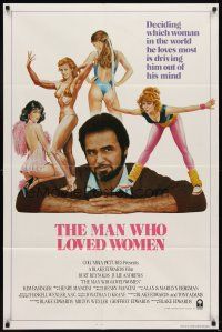 7h572 MAN WHO LOVED WOMEN int'l 1sh '83 Burt Reynolds, Julie Andrews, Basinger, art of sexy women!