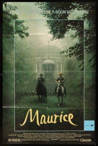 7h581 MAURICE 1sh '87 Ivory, Merchant, Hugh Grant, cool image of men riding horses!
