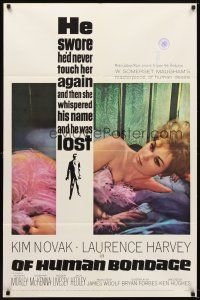 7h646 OF HUMAN BONDAGE 1sh '64 super sexy Kim Novak can't help being what she is!