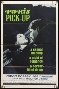 7h669 PARIS PICK-UP 1sh '63 Le Monte-Charge, a night of romance, a horror-filled dawn!