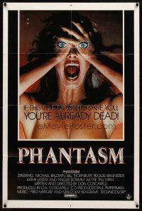 7h676 PHANTASM 1sh '79 best completely different horror image of terrified naked woman!