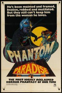 7h678 PHANTOM OF THE PARADISE revised 1sh '74 Brian De Palma, he sold his soul for rock n' roll!