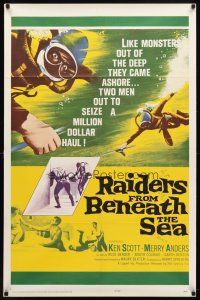 7h718 RAIDERS FROM BENEATH THE SEA 1sh '65 scuba divers rise from sea to commit daring crimes!