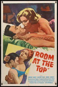 7h747 ROOM AT THE TOP int'l 1sh '59 Laurence Harvey loves Heather Sears AND Simone Signoret!