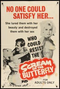 7h763 SCREAM OF THE BUTTERFLY 1sh '65 Nelida Lobato, she destroyed them with her sex!