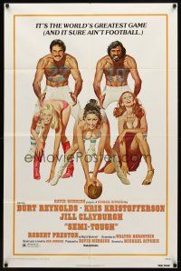 7h768 SEMI-TOUGH 1sh '77 Burt Reynolds, Kris Kristofferson, sexy girls & football art by McGinnis!