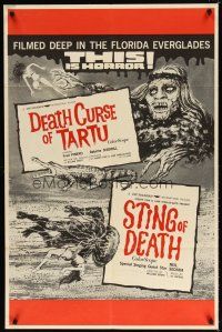 7h833 STING OF DEATH/DEATH CURSE OF TARTU 1sh '60s wacky horror sci-fi from Florida!