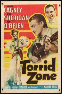 7h908 TORRID ZONE 1sh '40 James Cagney plays guitar for sexiest dancer Ann Sheridan, Pat O'Brien