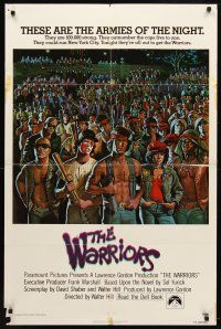7h955 WARRIORS 1sh '79 Walter Hill, Jarvis artwork of the armies of the night!