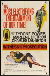 7h976 WITNESS FOR THE PROSECUTION int'l 1sh '58 Billy Wilder, Tyrone Power, Marlene Dietrich!