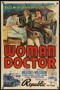 7h979 WOMAN DOCTOR 1sh '39 Frieda Inescort, racing with death at 10,000 feet!
